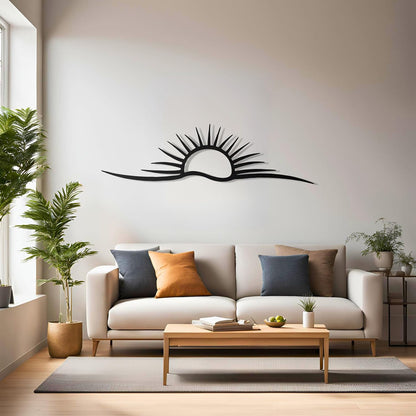 Sunrise Wave Metal Wall Art Decor