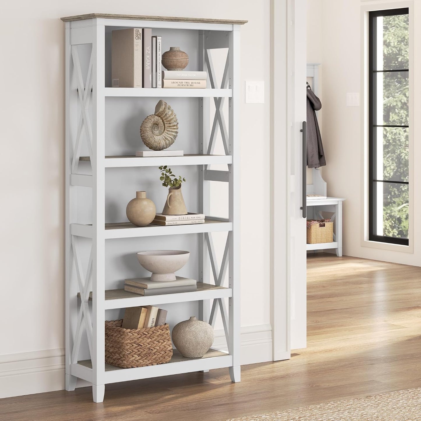 Modern Shiplap Storage Bookcase Shelf