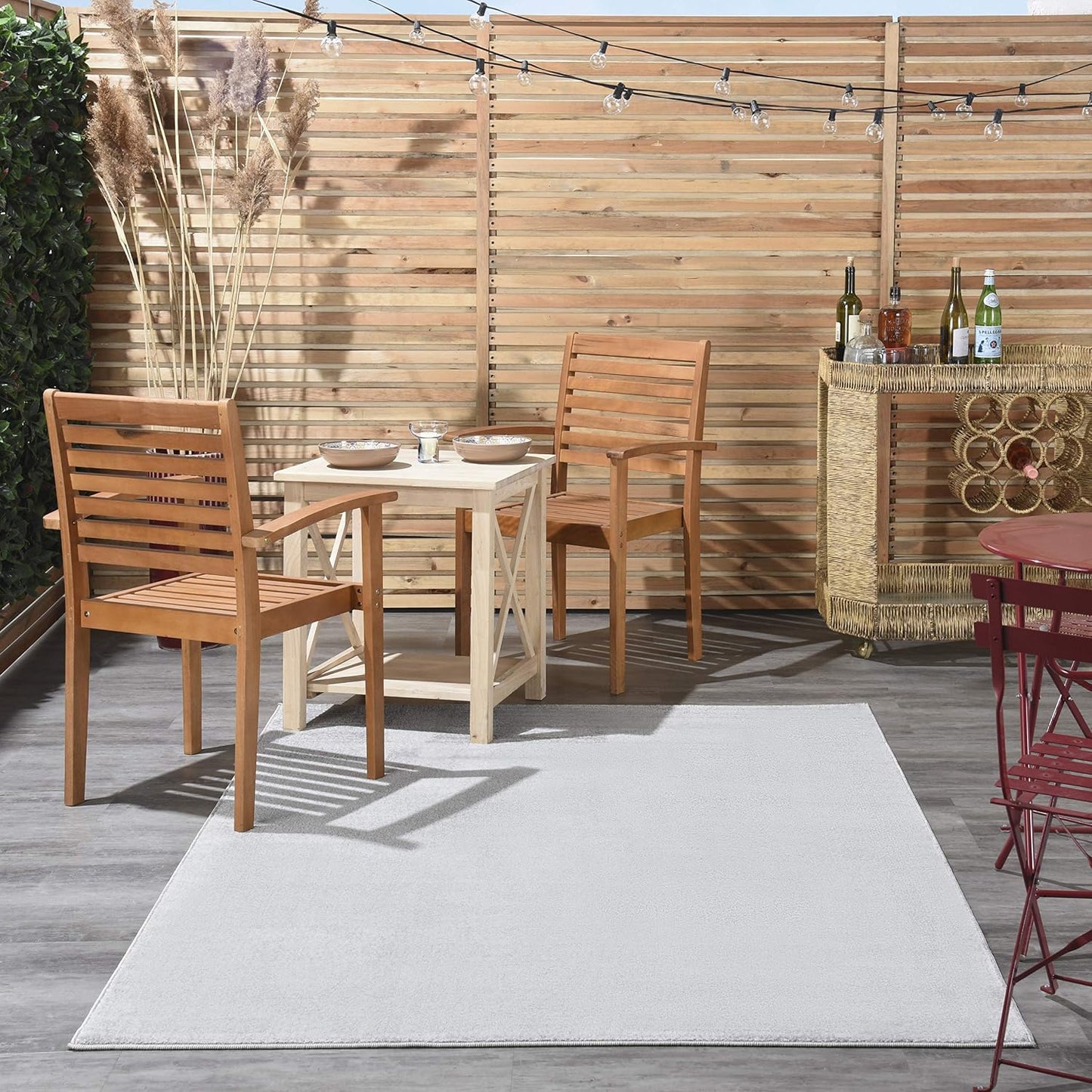 Solid Contemporary Silver Area Rug