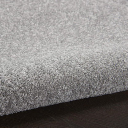Solid Contemporary Silver Area Rug