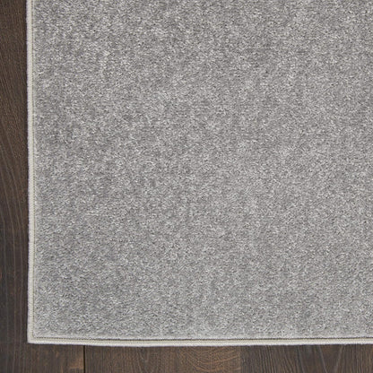 Solid Contemporary Silver Area Rug