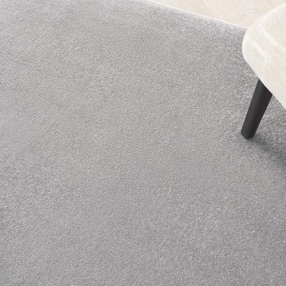 Solid Contemporary Silver Area Rug
