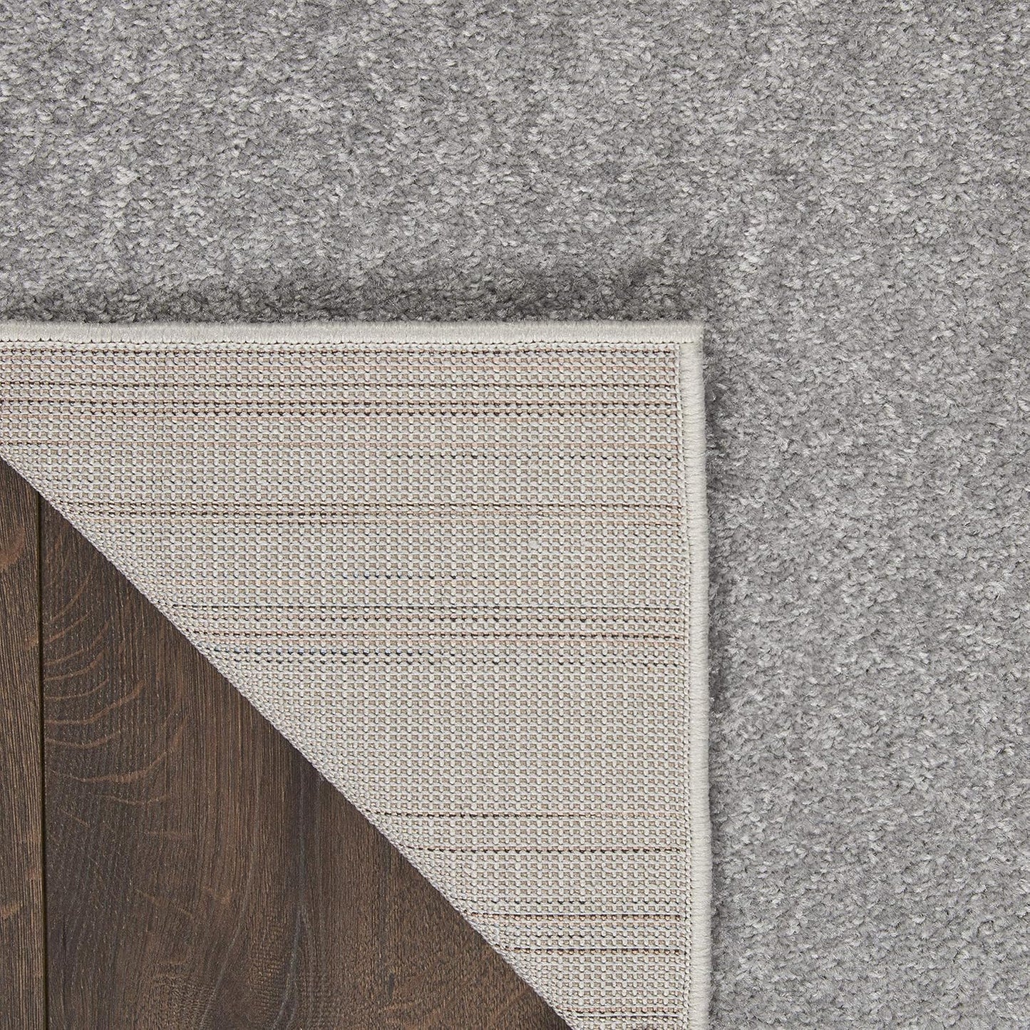 Solid Contemporary Silver Area Rug