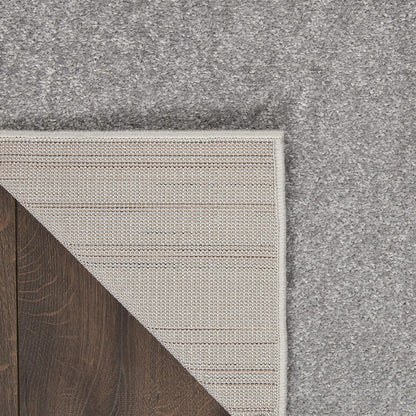 Solid Contemporary Silver Area Rug